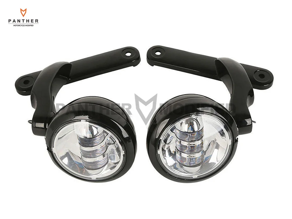 

4-1/2" LED Motorcycle Auxiliary Fog Passing Lights Housing Bucket case for Harley Electra Glide