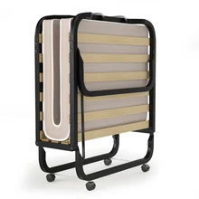 Lit pliant avec matelas en mousse à mémoire de forme, couchage en métal, fabriqué en italie, HW66085