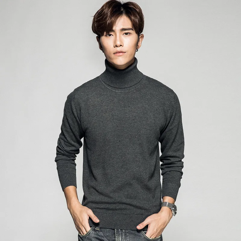 MRMT, брендовый мужской свитер, хлопок, тонкий, модный, водолазка, свитер, пуловер для мужчин, топы, повседневный Однотонный свитер - Цвет: Dark gray