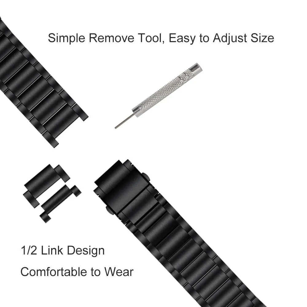 Premium Stainless Steel Band Wristband for Garmin Smartwatches - Easy Fit 20mm