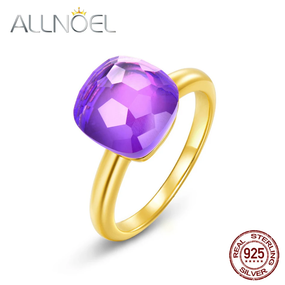 Женские серебряные кольца ALLNOEL 925 Пробы Кольца из синтетического драгоценного