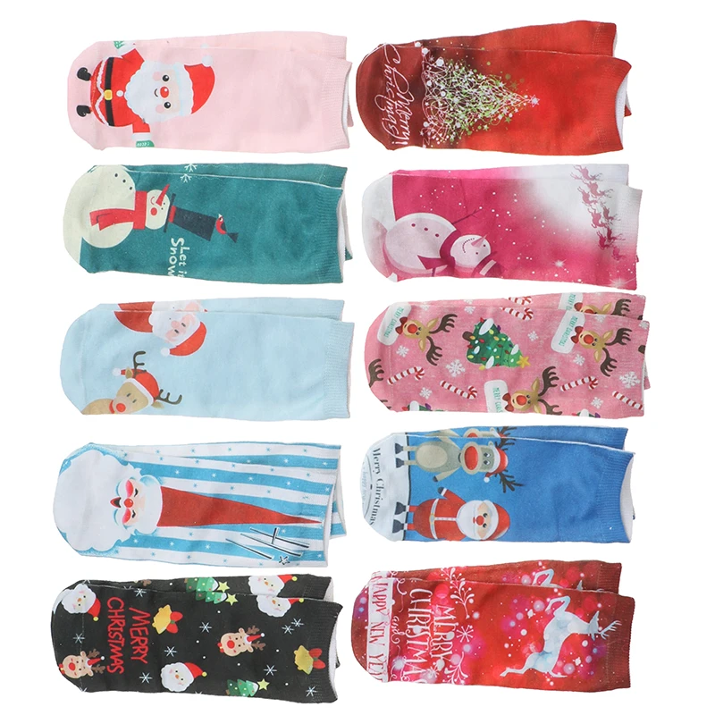 Christmas Socks Unisex Funny Women Harajuku 3D Christmas Printed Casual Cute Low Cut Ankle Men Cute Socks Calcetines Mujer