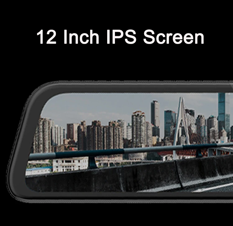 2K зеркало заднего вида DVR Автомобильная камера 1080P DSM Cam 12 дюймов ночное видение двойной объектив видео рекордер камера заднего вида