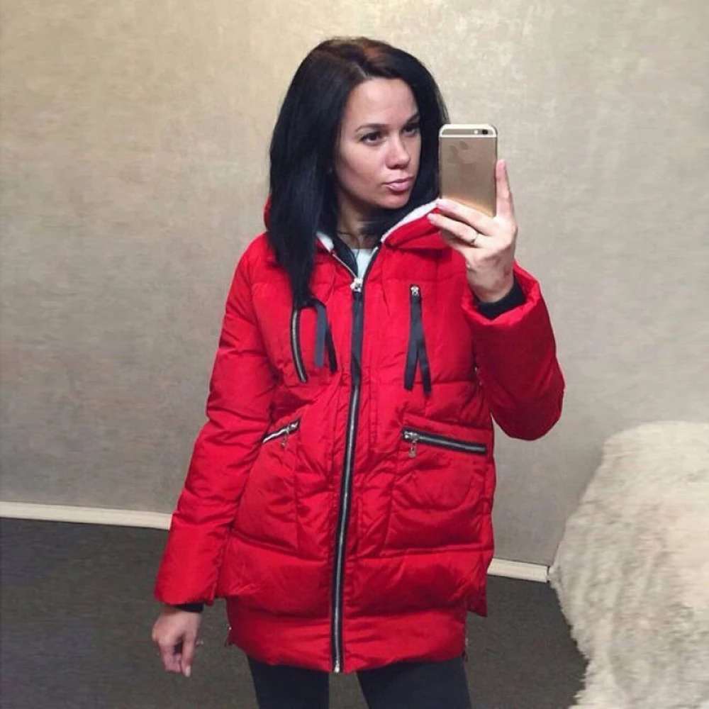 Зимний Теплый Женский пуховик и пальто с капюшоном, теплые толстые женские парки с карманами, модная верхняя одежда с капюшоном, женская короткая парка