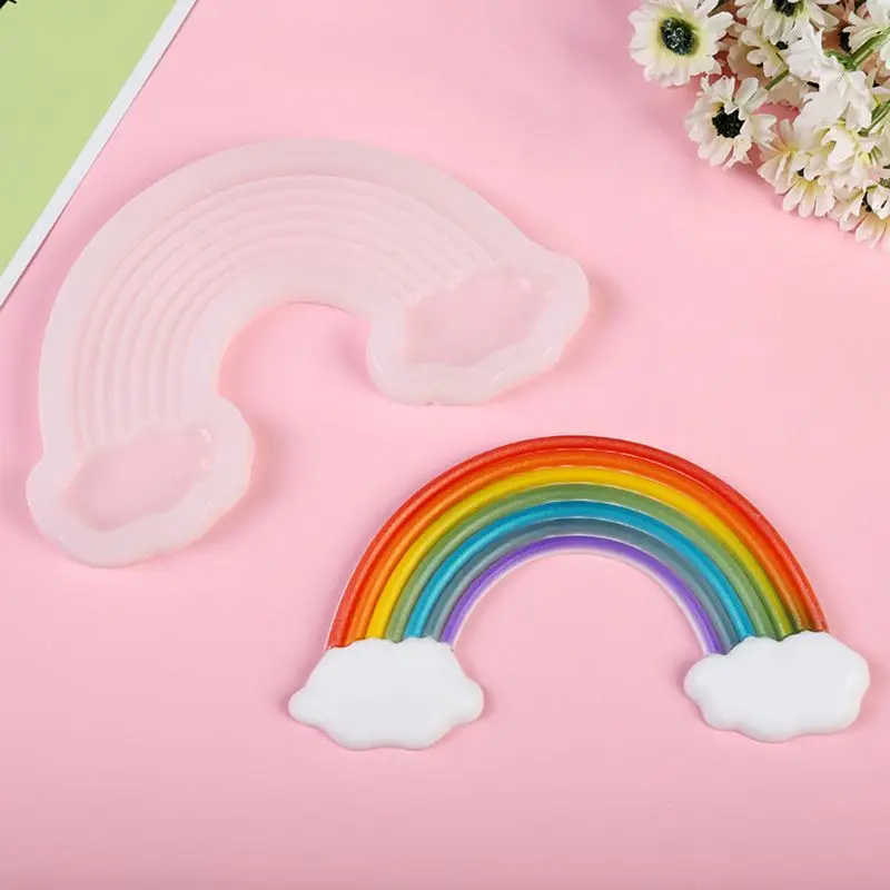 

DIY Large Rainbow Cloud Pendant Epoxy Resin Silicone Mold Jewelry Making Tools