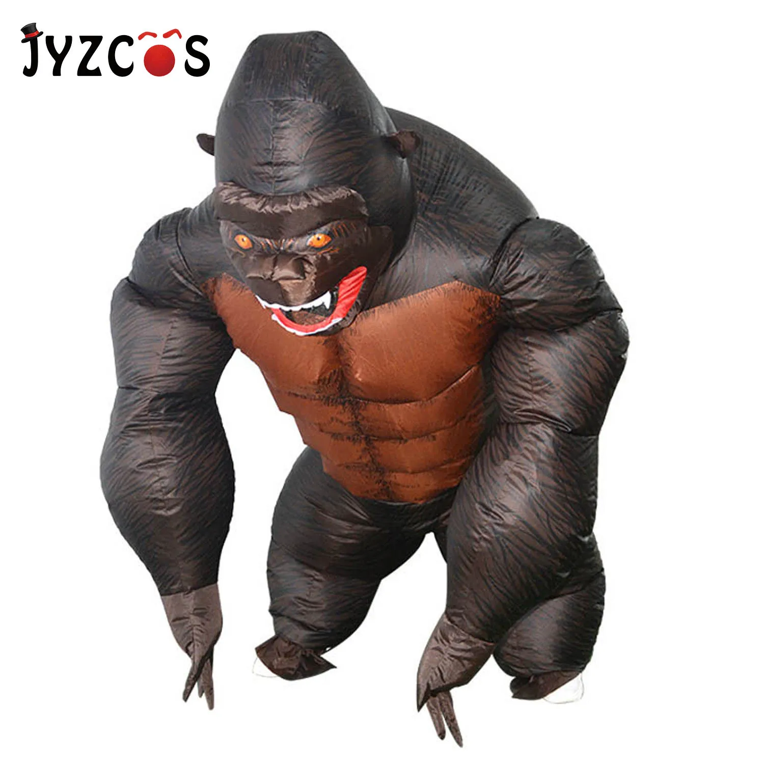 JYZCOS надувной орангутанг костюм Кинг Конг Косплей Костюм талисман животное Обезьяна Хэллоуин Пурим карнавал нарядное платье для взрослых