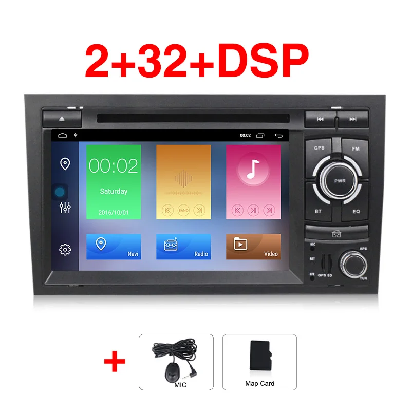 Android9 RDS DSP 32G rom 2G ram 2din автомобильный мультимедийный плеер для Audi A4 B6 B7 S4 B7 B6 RS4 B7 SEAT Exeo автомобильный dvd-плеер радио - Цвет: Car DVD