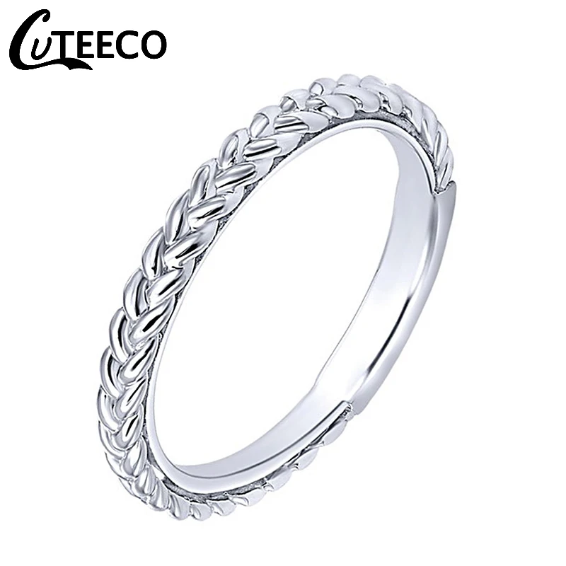 

Cuteeco высокое качество серебряного цвета штабелируемые сковорода кольцо форма пшеницы стрелка на палец женское винтажное обручальное ювелирное изделие