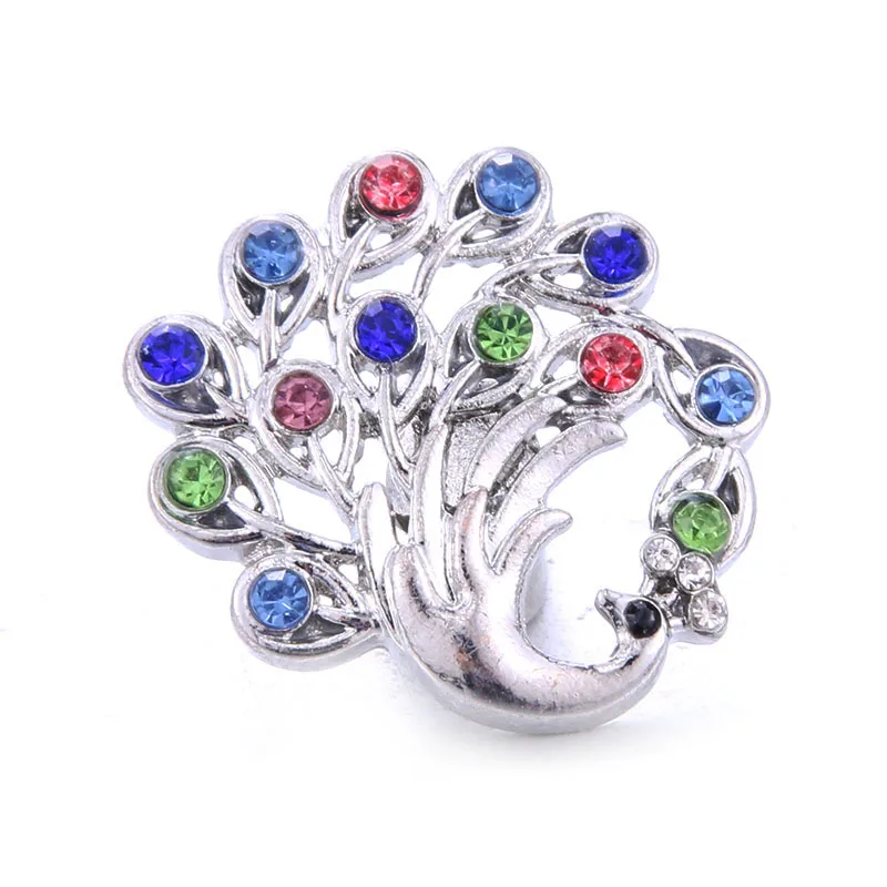 10pcs/lot Wholesale Snap Jewelry 18mm Snap Buttons Mixed Black Rhinestone Metal Flower Snaps Buttons for Snap Bracelet Bangle - Окраска металла: A1811