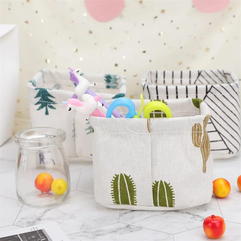 1pc Cactus Desktop Storage Basket Stationery Toy Cosmetic Jewelry Sundries Storage Basket Underwear Sock Organize Holder