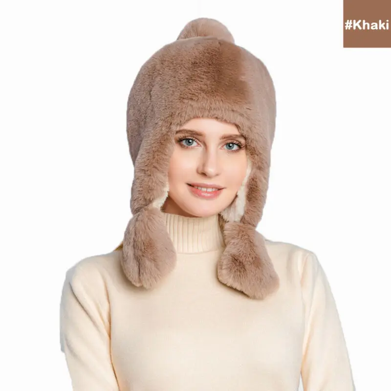 Женская меховая шапка для зимы, натуральный мех кролика Рекс, шапка из меха лисы, Женская русская меховая шапка, новинка, брендовая модная теплая шапка