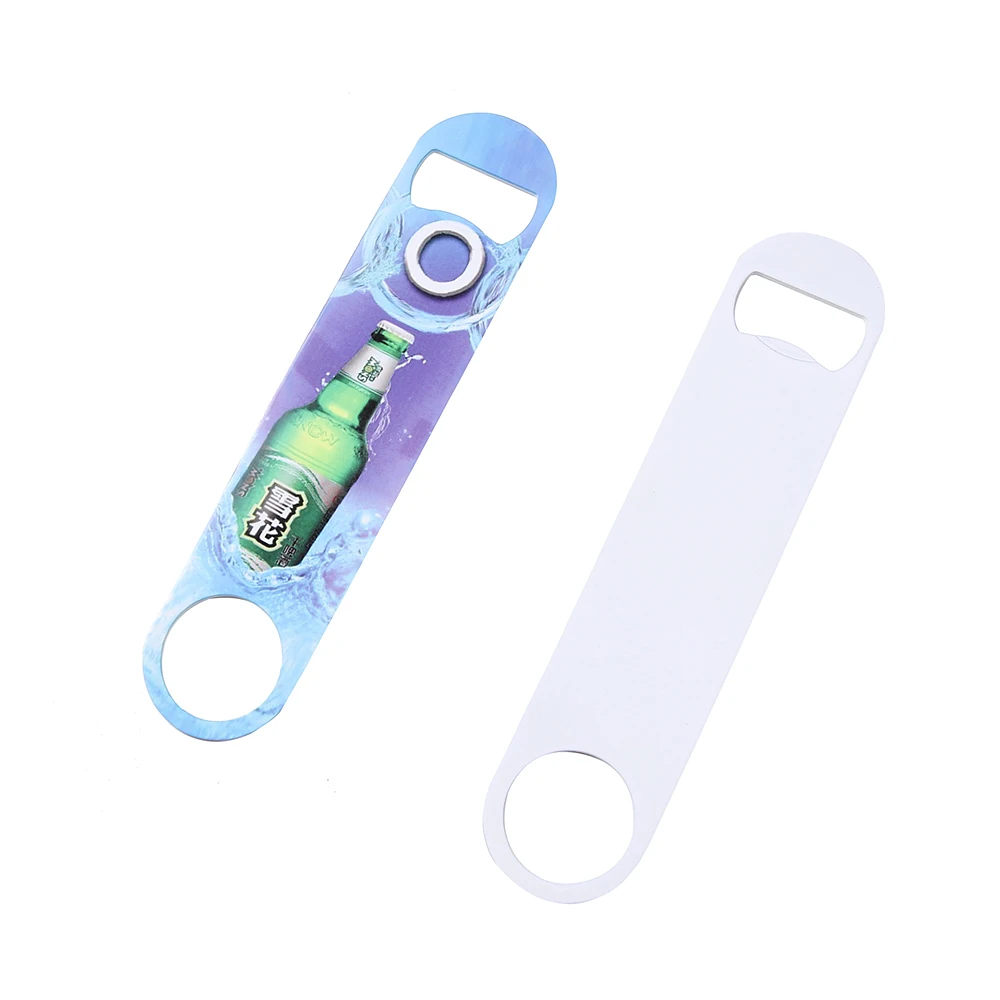 

10pcs/lot Sublimation Blank Stainless Steel Bottle Cap Opener Flat Speed Heat Transfer Printing Bottle Opener Kitchen Tool