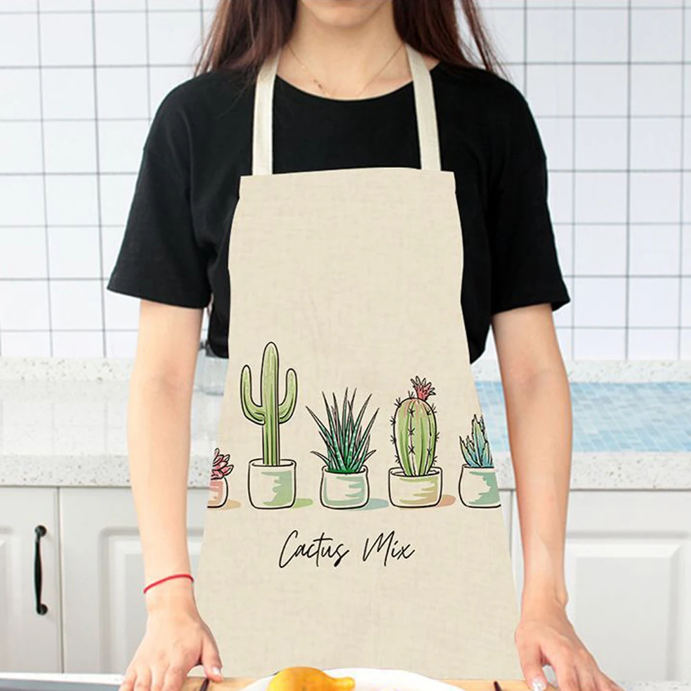 Silstar Tex Cactus Succulents Cosmetic Aprons Potted Plants Work Apron For Restaurant Cooking Baking Women and Men