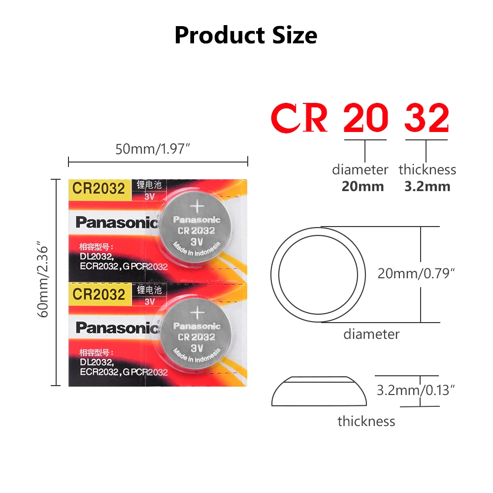 Оригинальный кнопочный аккумулятор PANASONIC cr2032 DL2032 ECR2032 5004LC KCR2032 BR2032 3 в игрушечный 2