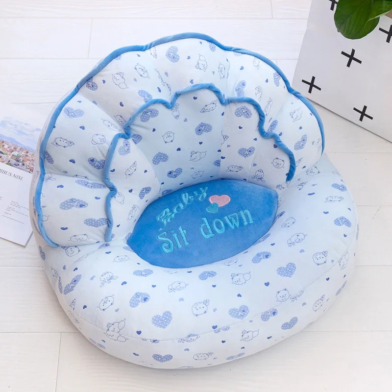 blue heart cat Милый мультяшный детский маленький диван-сиденье детское кресло моющийся ленивый диван ребенок учится сидеть диван детский задний диван-стул - Цвет: blue heart cat