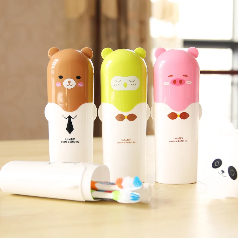 TAYHee мультфильм набор в форме зубов коробка пластиковый футляр для зубной щетки путешествия студентов мыть BEEKING 7701