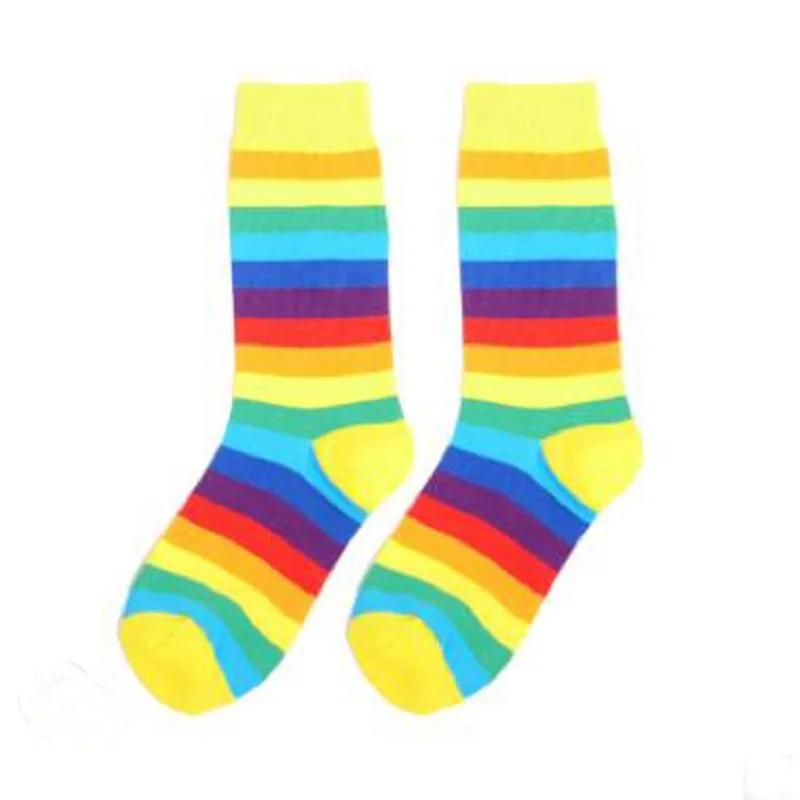 14 шт. = 7 пар женских носков осенние и зимние новые радужные полосатые женские носки - Цвет: SS52506