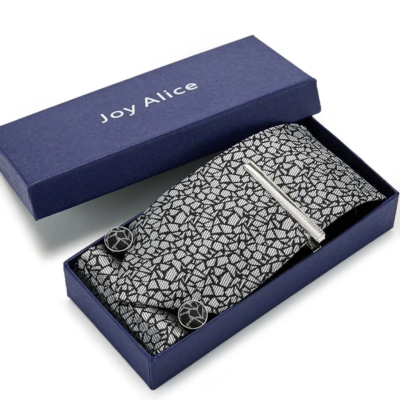 

8cm New Classic Wide Tie Man Wedding Tie Paisley Jacquard Men Tie, Handkerchief, Pin Cufflinks Gift Box Packaging