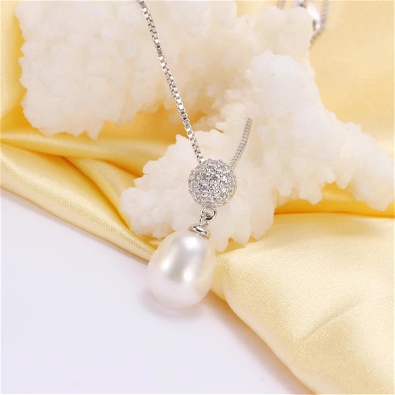 Dainashi, модный 925 пробы, Серебряный циркониевый шар, подвеска, ювелирное изделие для женщин, натуральный пресноводный овальный жемчуг, подвеска