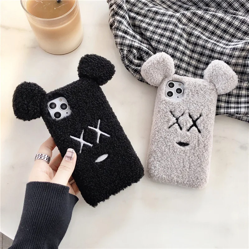 

Plush Phone Case For iPhone 11Pro Cute 3D Fashion Brand Plush Warm Hand Soft Cover for iphone MAX XS XR 7 8plus Phone Cases #S0