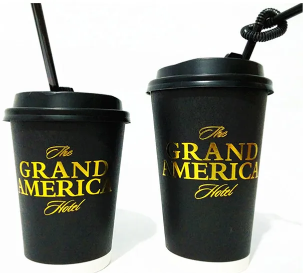 cup and black lid8 50 шт цветной узор различный узор картонная одноразовая кофейная чашка Модный выбор толстый холодный и горячий напиток Комплект бумажных стаканов - Цвет: cup and black lid8