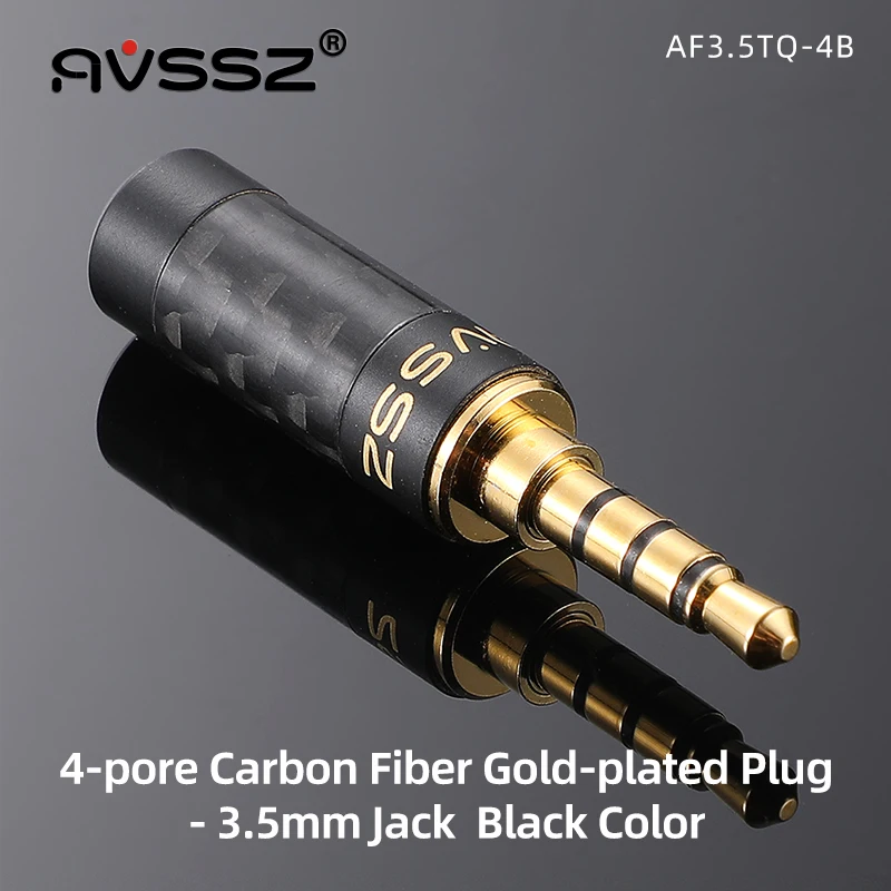 AVSSZ Carbon Fiber 3.5mm Jack Stereo Headphone Plug - Straight/Angle, 3/4/5 Poles, DIY Repair & Replacement (2.5mm, 4.4mm) Description Image.This Product Can Be Found With The Tag Names Computer Cables Connecting, Computer Peripherals, PC Hardware Cables Adapters, Straight angle plug