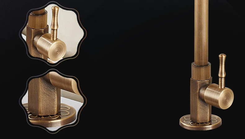 Brushed Finish Classic Kitchen Sink Faucet Gooseneck Single Lever Tap