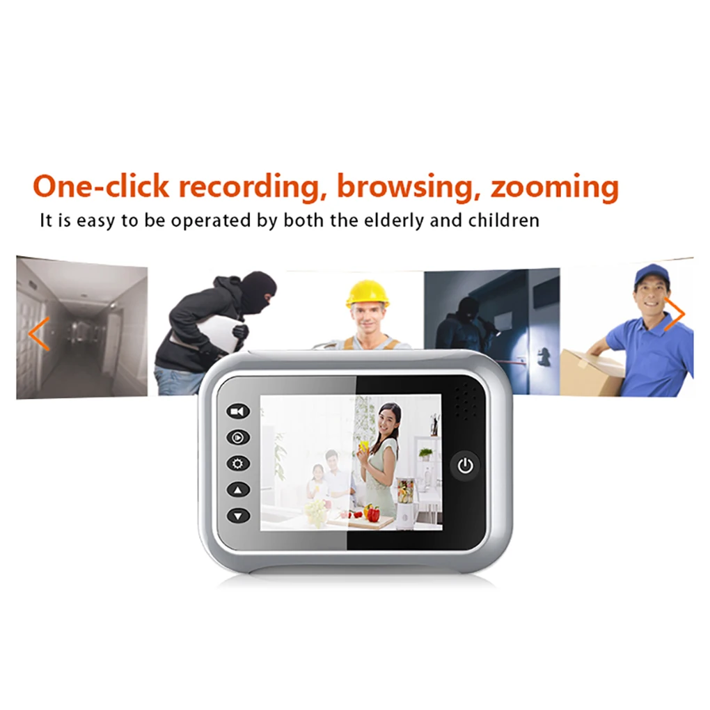 

3.5" LCD Color Screen Electronic Door Bell Viewer Door Peephole Camera Photo/Video Recording Digital Door Camera