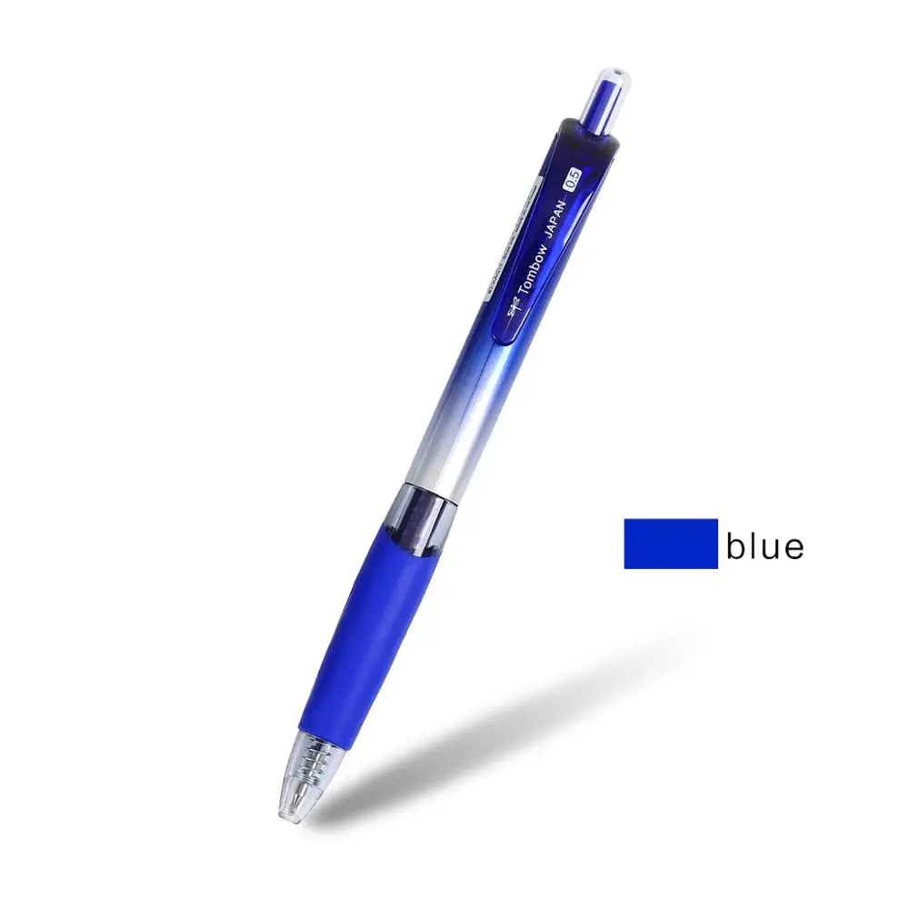 1 шт., 0,5 мм, TOMBOW, простая гелевая ручка, гладкое письмо, черный, синий, красный цвет, нейтральная ручка, Офисная деловая ручка, принадлежности - Цвет: blue