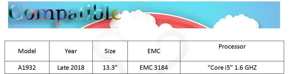 Клавиатура для Macbook Air retina 13," Ноутбук A1932 клавиатуры EMC 3184