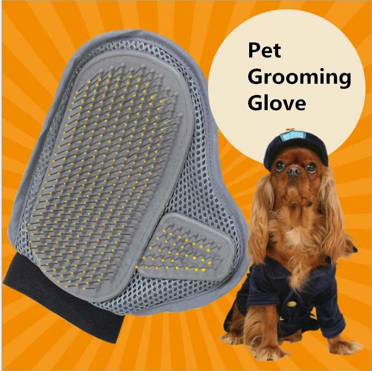 Comfortable Pet Animal Grooming Glove Dog Cat Comb Pin Brush for Medium to Long Hair Relax Muscles Bath Cleaning |