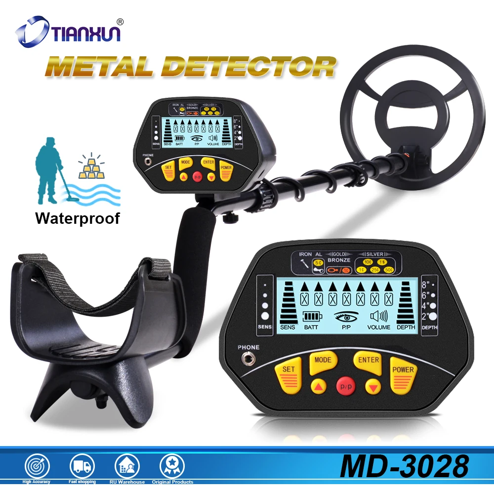 

MD-3028 Metal Detector Underground Professional Depth Search Finder Gold Detector Treasure Hunter Detecting Pinpoint Waterproof