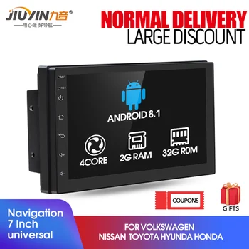 

JIUYIN Car Multimedia Player 7inch universal android8.1 car stereo auto radio For Honda Toyota corolla Mazda Ford GPS navigation