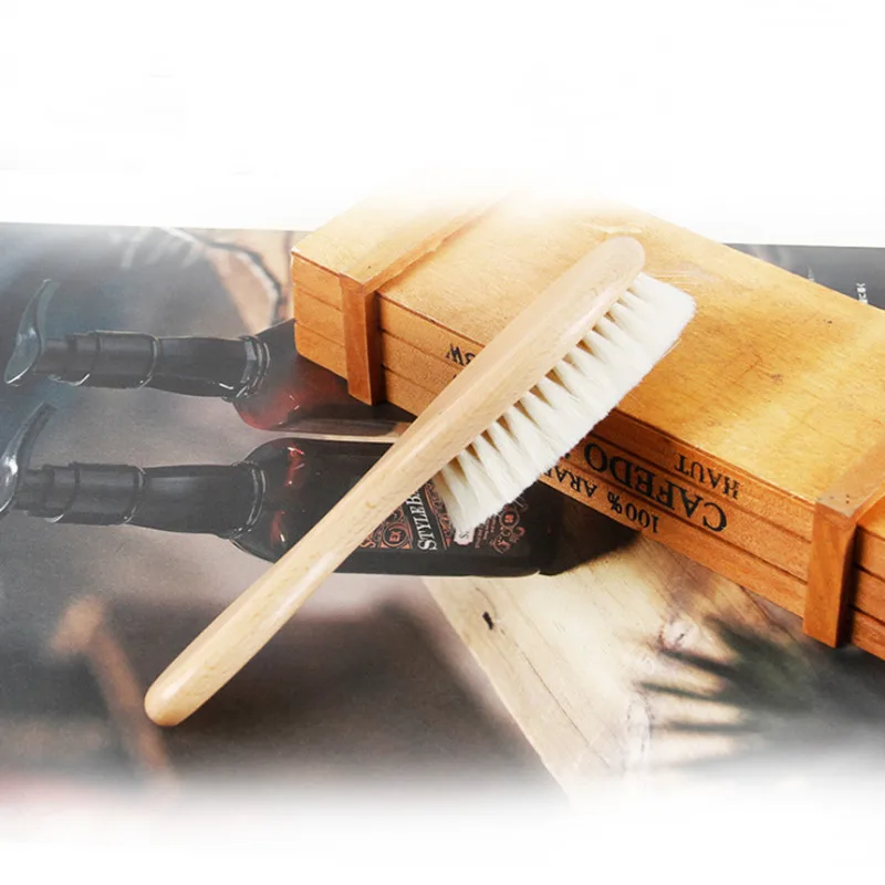Парикмахерская щетка из мягкого волокна с деревянной ручкой, щетка для чистки шеи, щетка для удаления волос, инструменты для укладки волос