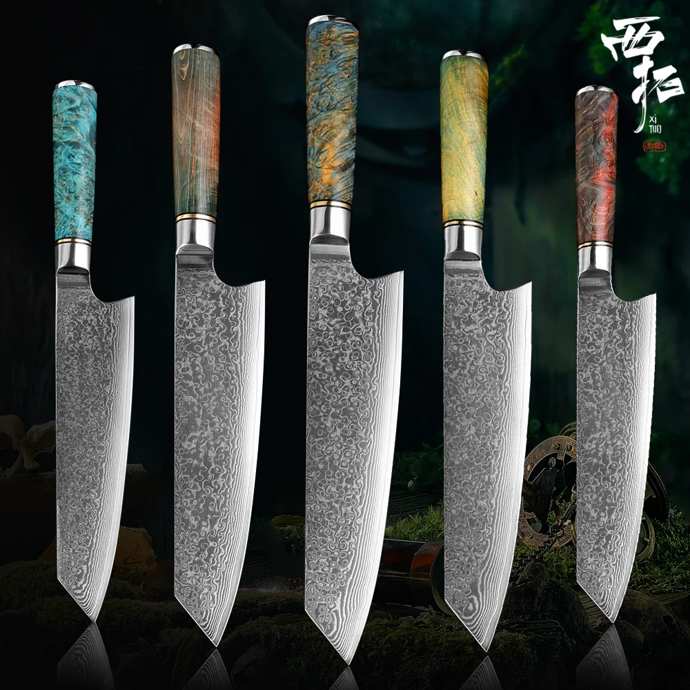  XITUO Kitchen Chef Knife Damascus VG10 Steel Sharp Professional Kiritsuke Gyuto Cleaver Exquisite H - 4000324742949