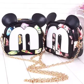 

Summer fashion new Korean high-quality PU leather handbags women bag small square package Sweet Cartoon printing shoulder bag