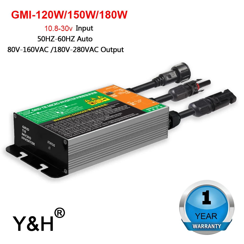 Микро инвертор солнечной сетки GMI Series 120W 150W180W MPPT фотоэлектрический 50 Гц/60 Гц 65 |
