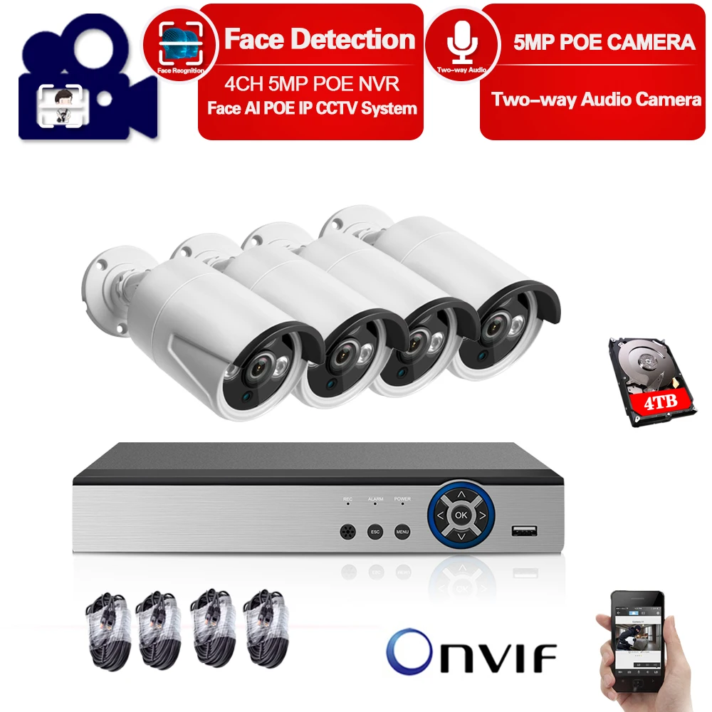 Комплект охранной системы CCTV для наружного дома камеры видеонаблюдения s 4ch NVR IP