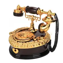 Ретро-модель телефона в форме сердца, музыкальная шкатулка, подарок на день рождения, домашний декоративный орнамент, старинная резная деревянная музыкальная шкатулка