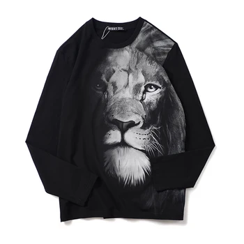 

New spring lion 3D print Design Print Men's long sleeve Sweatshirts Men Women Streetwear cool Black solid t shirt Unisex tops