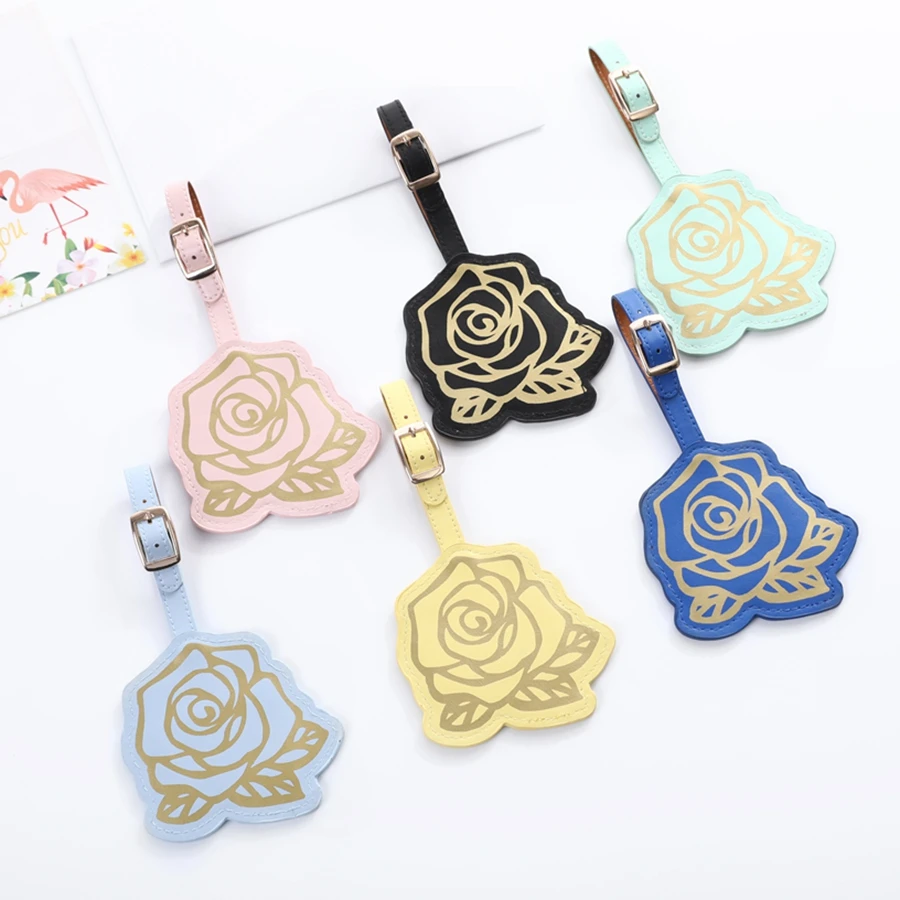 flower luggage tag