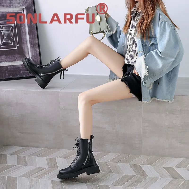 

Brown Martin boots Women's fashionable cool new thick bottom retro medium boots short boots autumn and winter