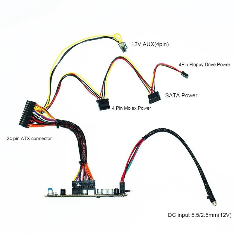 Dc в Atx 19 в 150 Вт 24Pin Psu Mini Itx Pc модуль питания Psu Atx переключатель для компьютера