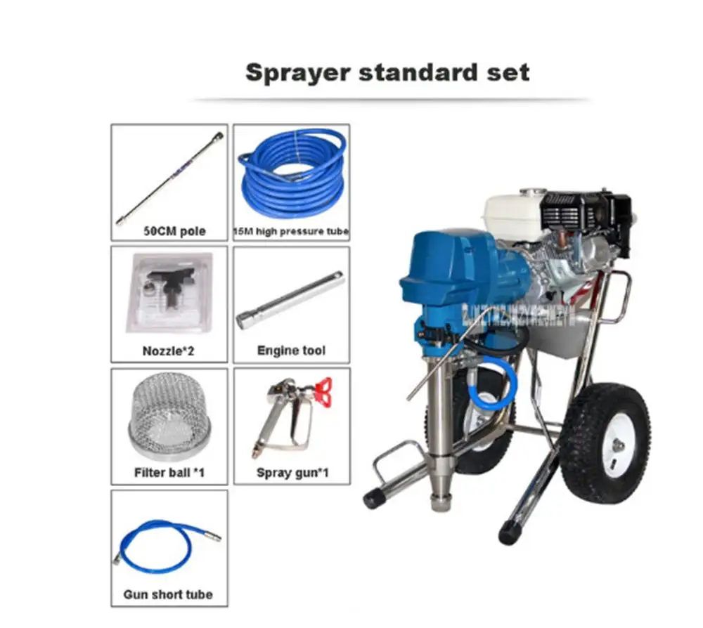 Безвоздушная шпатлевка высокого давления для распыления порошка многофункциональная Инженерная машина для распыления краски 220 В 4500 Вт 16 л/мин - Цвет: Gasoline single gun