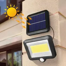 COB 100 светодиодный датчик движения солнечной энергии открытый садовый светильник охранный прожектор лампа TDH