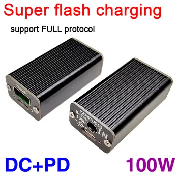 

100W Super flash Fast charging battery USB CAR charger INPUT dc + pd Output full protocol pd + A port F/ notebook DC POWER