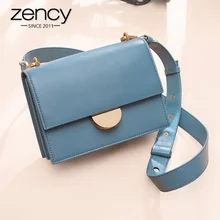 Zency элегантная женская сумка через плечо, натуральная кожа, повседневные сумки-мессенджеры, высокое качество, женские сумки через плечо, черный, коричневый