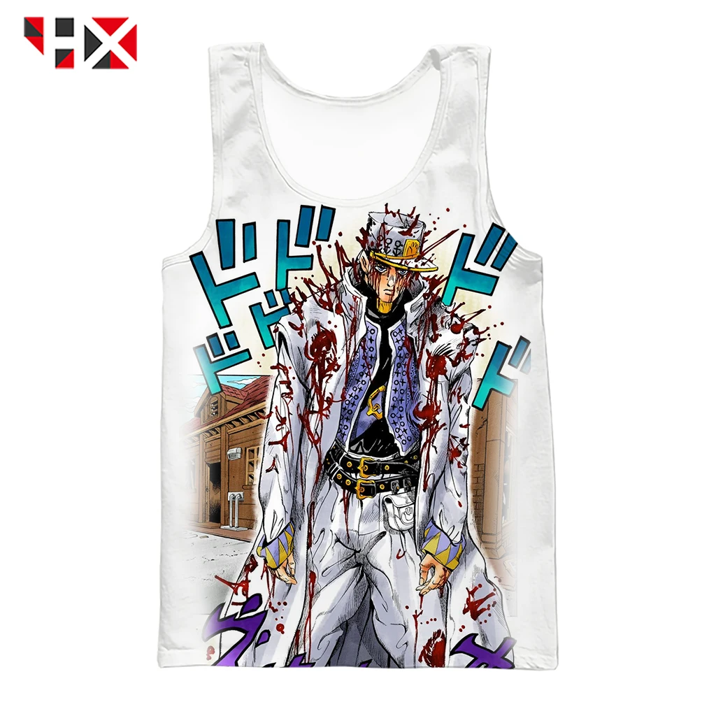 Новинка 3D принт Мужская майка аниме JoJo Необычные приключения 5 жилет для
