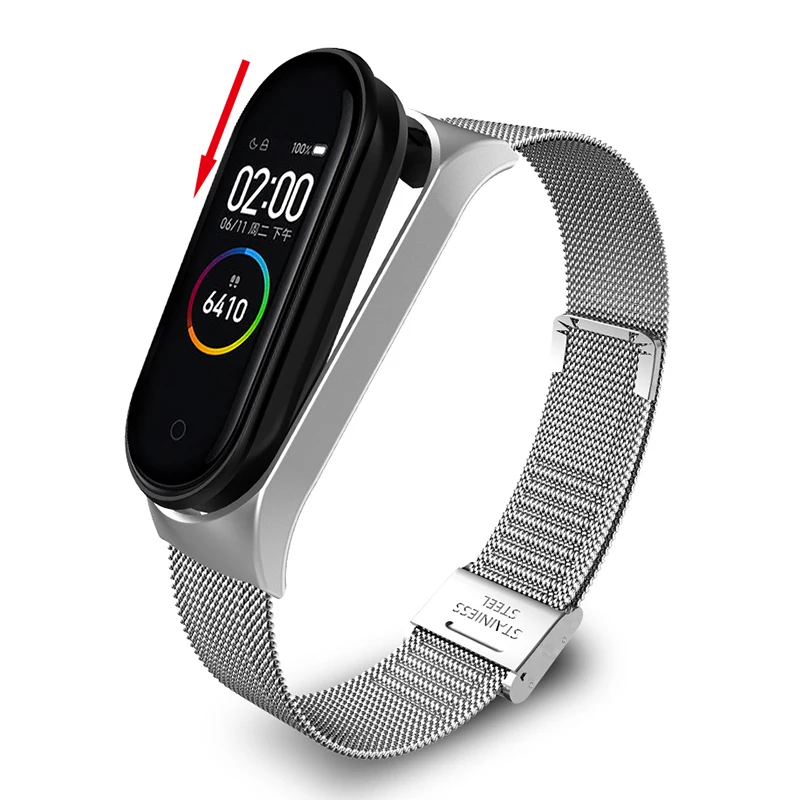 Ремешок Rovtop для умного браслета Xiaomi Mi Band 3 4 5 металлический браслет из нержавеющей