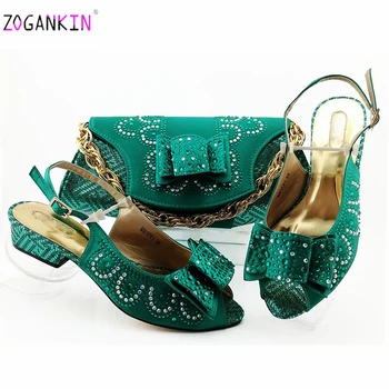 

Fashionable Italian Sandals and Bag Set Nigerian Shoes with Matching Bags Comfortable Heels for Royal Wedding Party